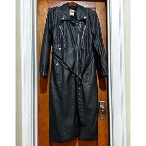 FREE PEOPLE WE THE FREE Isabelle Black Vegan Long Moto Jacket